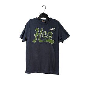 Hollister Men's Blue Logo Seagull Vintage Y2K T-shirt Sz L